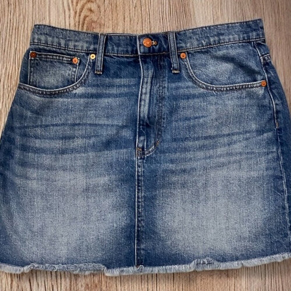 Madewell Rigid denim mini skirt women's sz 31 boho cottagecore cabincore - Picture 3 of 5